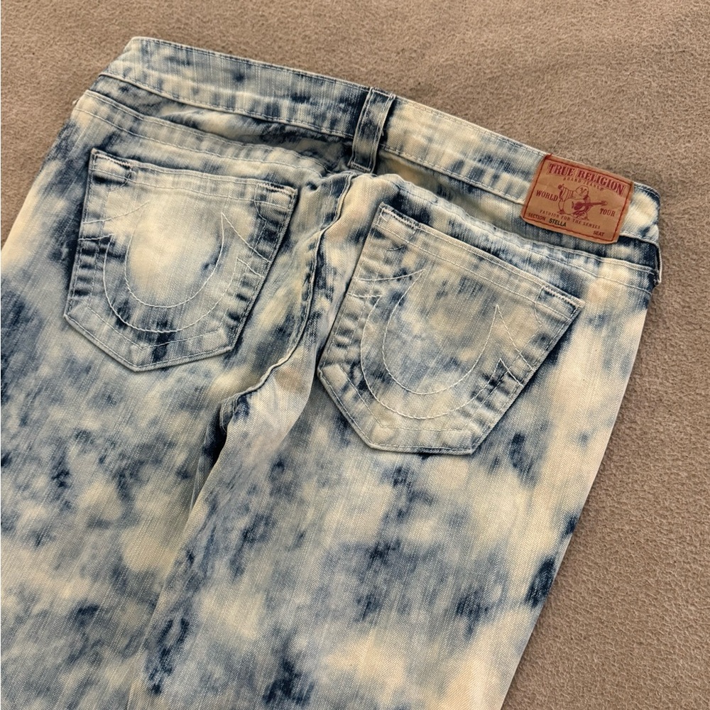 True Religion Acid Wash Stella Jeans Womans Low Rise Distressed USA Size 31